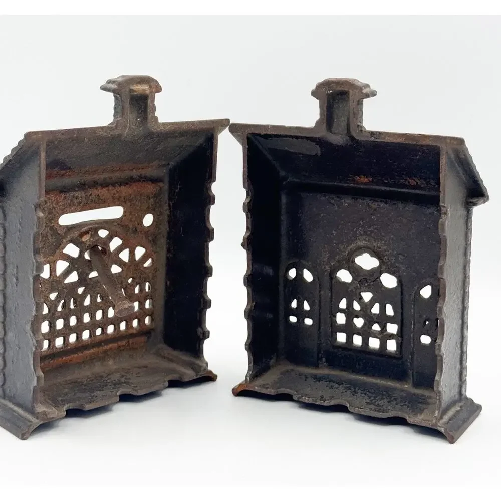 Antique Still Bank Cast Iron House Shape 5